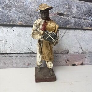 Vtg Mexican Folk Art Paper Mache Sculpture Figures Handmade Craft MCM Gift Chair